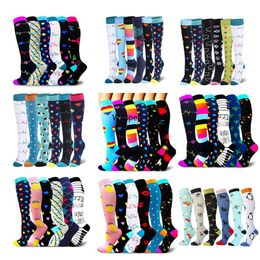 Sports Socks Compression 6 PAIRS Stocking Women Running Cycling Men Thigh High