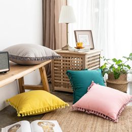 Pillow Case 45x45cm Pure Cotton Colour Pillowcase Pink Cushion Cover Throw Home Sofa Bed Chair Decoration 17.72x 17.72inch