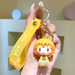 Keychains Anime Keychain Kamado Nezuko 3D Rubber Pendant Keyring Cosplay Accessories Gift Jewelry321G