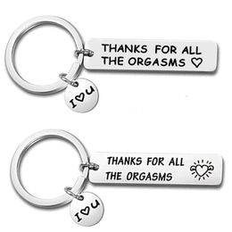 Keyring Engraved Thank for All The Orgasms I Love You Key Ring Couple Keychain Jewellery Gifts