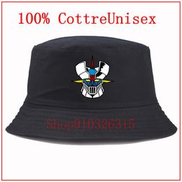 Wide Brim Hats Fashion Wild Cotton Anime Mazinger Z Fisherman's Hat Cartoon Pattern Men Bucket Stylish Panama