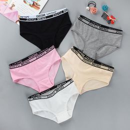 Panties Girls Cotton Colorful Briefs Letter Teens Teenage Underwear Puberty 8-14Years Old Young Adolescente