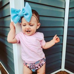 Baby Big Bow Headband Nylon Newborn Turban Hair Bands Cute Over Sized Toddler Baby Girls Head Hair Accessories 16 Colours BT5275