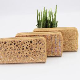 Wallets Cork Wallet For Women Double Zipper Original Ladies Hand Holding Eco Friendly Purse