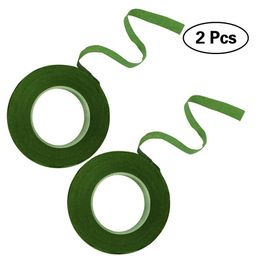 2PC Self-adhesive Bouquet Floral Stem Tape 30Yard 12mm Artificial Flower Stamen Wrapping Florist Green Tapes DIY Flower Supplies Y0630