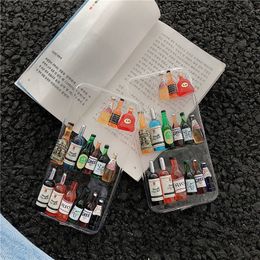 3D Wine Bottle Clear Cases for iphone 12 pro max mini 11 7 8 Plus Xr Three-dimensional Epoxy Transparent Protective Cover