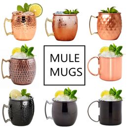 550ml Moscow Mule Copper Mugs Metal Mug Stainless Steel Beer Wine Coffee Cup Bar Tool