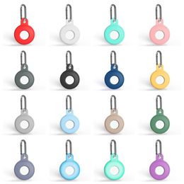 16 Colours Silicone Cases Keychain Party For Airtags Locator Tracker Anti-lost Device Keychains Protect Sleeve FHL493-WY1706