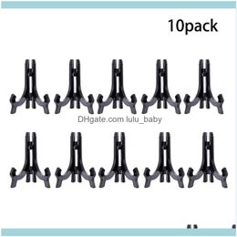 Packaging & Jewelry10Pcs/Set Acrylic Easels Plate Display Stands Picture Frame Holder Jewellery Handicraft Cutlery Stand Black 6.5Inch Pouches