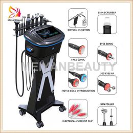 Multifunction Ultrasound Hydro Facial Scrubber Microcurrent Machine Galvanic Ion Lift Hot Cold Hammer SPA Beauty Device