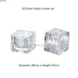 100pcs Promotion 5G Clear Plastic Cream Jar With Lid Empty Bottle 5ml Cosmetic Small Container Sample Mini Refillable Packaginggood qutity