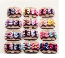 4PCS/lot Newly Design Children Bowknot Hairpins Lovely Grosgrain Baby Small Girls Hair Accessories Kids Hair Clips