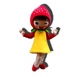 Simulation Strawberry Girl Mascot Costume Halloween Christmas Fancy Party Dress Cartoon Character Suit Carnival Unisex Adults Outfit