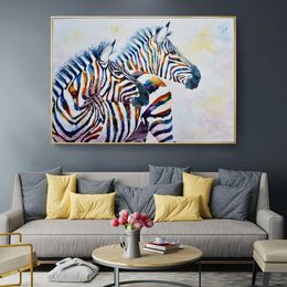 Colourful Zebra Poster Canvas Painting Wall Art For Living Room Animal Posters And Prints Modern Home Decoration