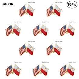 U.S.A.& Poland Lapel Pin Flag badge Brooch Pins Badges 10Pcs a Lot