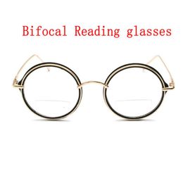 Sunglasses Ultra Light Pochromic Reading Glasses Men Multifocal Presbyopia Metal Full Frame Round Female Bifocals UV400 NX