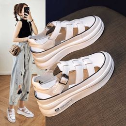 2021 Summer New Sports Sandals Breathable Women Summer Shoes Lace-up Hollow-out Sneakers Platform Thick Sole Sandal Y0907