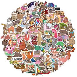 100 PCS Mixed Cartoon Cute sloth Graffiti Skateboard Stickers For Car Laptop Pad Bicycle Motorcycle PS4 Phone Luggage Decal Pvc guitar Fridge