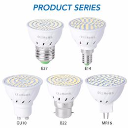 LED Corn Spotlight Energy Saving Light Lamp Bulb Cup 48 60 80 LEDS E27 E14 B22 MR16 GU10 Base 2835SMD Daylight Warmwhite Indoor