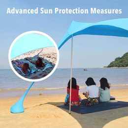 Pop Up Beach Tent with Support Rod Stability Outdoor Sun Shelter for Camping Trips Fishing Backyard Fun Picnics Y0706
