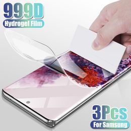 3Pcs Hydrogel Film Screen Protector For Samsung Galaxy S10 S20 S9 S8 Plus Note 20 10 9 A50 A51 A70 A71 A40 A31