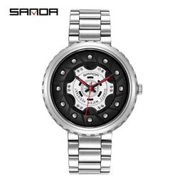 Wristwatches SANDA Men's Watches Creative Design Stainless Steel Waterproof Chronograph Quartz Wristwatch Relogio Masculino