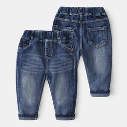 Baby Jeans Spring Autumn Kid's Clothing Toddler Casual Demi Pants Solid Color Long Trousers for Boys 2 5 9 10Years 210529