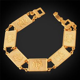 Collare Chain Link Bracelets For Women Gold/Silver Color Muslim Bracelet Men Islam Jewelry Wholesale Link,