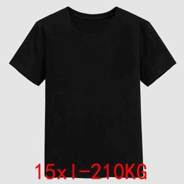 Summer Men's Big T-Shirt Large Size 2XL 9XL 10XL11XL 12XL 13XL 14XL 15XL Short Sleeve Round Neck Loose Casual Black Grey White G1222