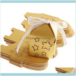 yellow gift box NZ - Wrap Event Festive Party Supplies Home & Garden50Pcs Cut Star Pattern Paper Candy Sweets Gift Boxes Baby Shower Favors (Golden Yellow Box) D