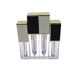 clear plastic storage containers wholesale UK - Storage Bottles & Jars 4ml Square Clear Lip Gloss Tube Black White Lid 4.5ML High Quality Plastic Packaging Bottle Empty Cosmetic Container