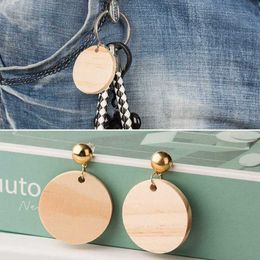 Unfinished Wooden Hanging Tags Round Wood Circles Pendants with 80 Blank Keychain 80 Open Rings for DIY Crafts Ornaments G1019