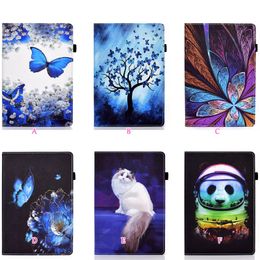Print Leather Wallet Cases For Ipad Mini 6 1 2 3 4 5 11 2021 10.2 10.5 Air Air2 7 8 9 9.7 Pro Panda Cute Shockproof Butterfly Flower Animal Credit ID Card Slot Holder Flip Cover