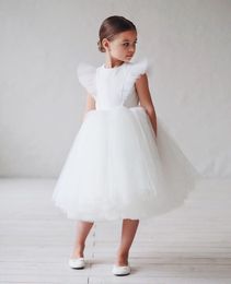 White Flower Girl Dresses Parties Cheap Girls Baby Lining Beautiful cute Dress For Girls Wedding Christmas Formal Occasion Day Clothing