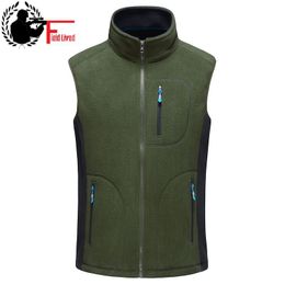 Winter Vest Men 100% Thicken Fleece Fashion Colete Waistcoat Male Gilet Sleeveless Jacket Bodywarmer Mens Stage Coat Clothing 210518
