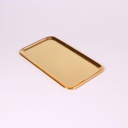 High Quality Gold Steel Material Plate Portable Herb Display Tray Tobacco Rolling Cigarette Smoking Storage Handroller Machine Tool