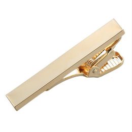 10pcs/lot Gold Copper Clips 40X6MM Tie Bars Pins Necktie Clasp Simple Fashion Men&Children Jewellery Gift Whole