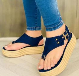 Slippers Slides Women Wedges Leather Flat Sandalias Plus Size Outdoor Shoes Woman Sandals Summer Mujer Sapato Feminino SF0294