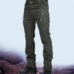 Men's Tactical Pants Multi Pocket Elastic Waist Military Trousers Male Casual Cargo Pants Men Clothing Slim Fit 5XL Sweatpants 211028