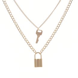 Necklace Multi-layer Simple Fashion Key Lock Necklace