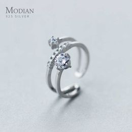 Fashion 925 Sterling Silver Radiant Geometric Line Free Size CZ Rings For Women Party Engagement Ring Original Jewellery 210707