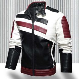 Men's Trendy Motor Leather Jacket Outwear Men Winter Fashion Casual Biker PU Jacket Coat Man Slim Leather Bomber Jacket 211111