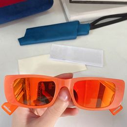 Sunglasses for mens womens fashion classic square plate black orange frame beach vacation designer glasses 0516S anti-ultraviolet lens with original box