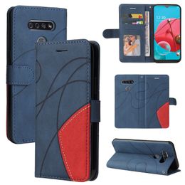 Dual Color Abstract Contrast Wallet Cases With Card Slot For LG K40S K50S K40 K41S K51 K50 K61S K22 K42 K52 K92 5G Velvet 2 Pro Stylo 7 6