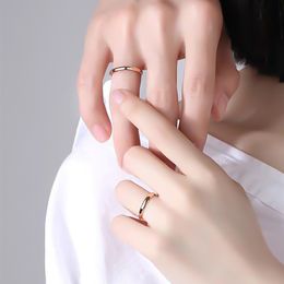 simple gold rings for girls Australia - Korean Girls Fashion Ins Titanium Steel Not Fade Rose Gold Couple Ring Personality Simple Trend Gift Jewelry 8I40
