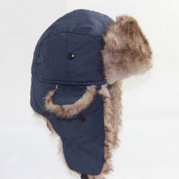 Mens Women Unisex Warm Bomber Hat Aviator Earflap Winter Flaps Ski Hats Ear Protection Windproof Cycling Cap All-match Waterproof JY0844