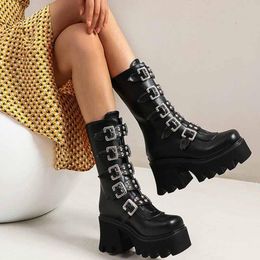 Mediados De La Pantorrilla Botas De Las Mujeres Militares Oferta Online |  DHgate.com