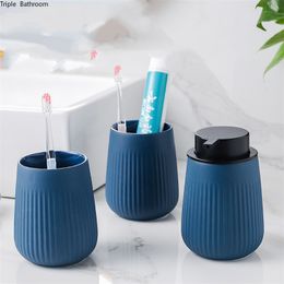 500ml Solid Colour Matte Ceramic Soap Dispenser Bathroom Accessories Shampoo Container Lotion Bottle Gargle Cup Foam Dispenser 211130