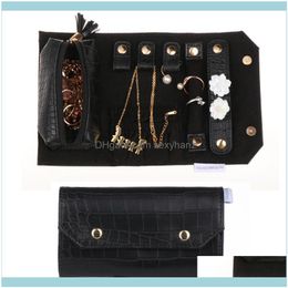 Packaging & Display Jewelryfoldable Jewelry Case For Rings Earrings Necklaces Portable Roll Travel Organizer Box Aessory Pouches, Bags Drop