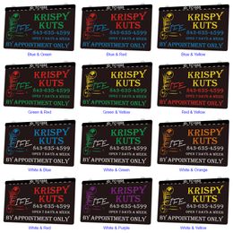TC1055 Life Krispy Kuts By Appointment Only Light Sign Dual Color 3D Engraving